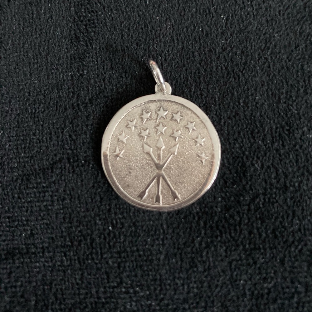 Silver Caucasian Flag Star Pendant